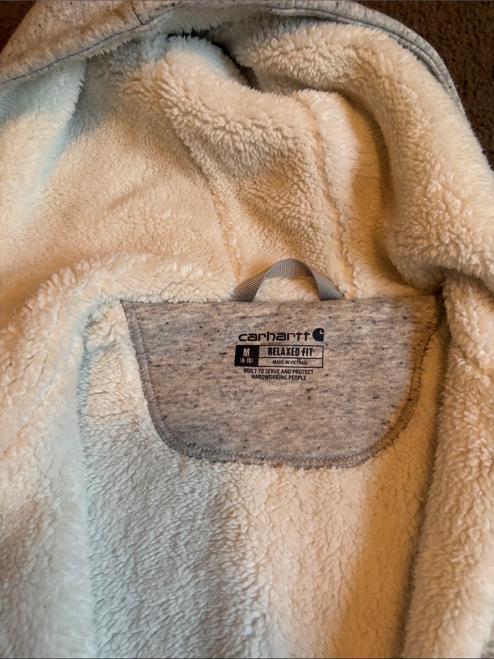 Carhartt Sherpa-Lined Zip Hoodie - Light Heather Gray - Picture 2 of 3